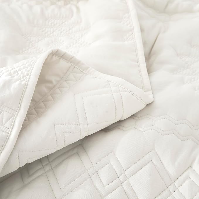 WDCOZY Boho Ivory Quilt King Size Bedding Sets - Image 6