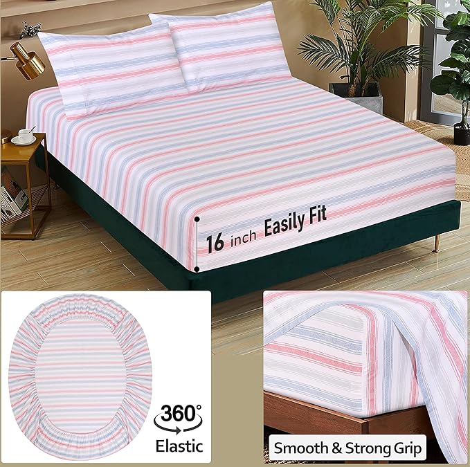 RUVANTI 100% Cotton Sheets – Twin Size Percale Bedding, Cooling & Breathable - Image 5