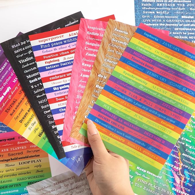 1200+ Pcs Quote Sticker for Journaling, Fun & Colorful Craft Letter Stickers - Image 7