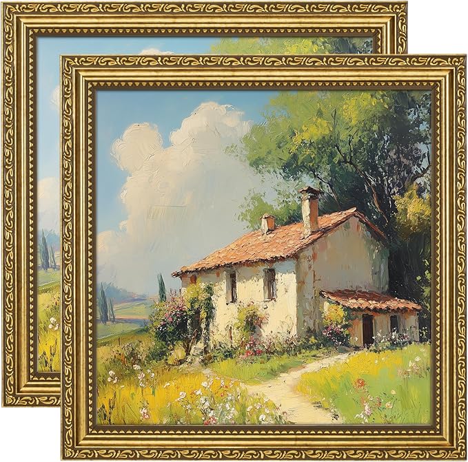 eletecpro 10x10 Vintage Picture Frame, Glass Cover, Tabletop or Wall Decor by eletecpro