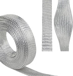 Tinned Copper Braid Wire Shielding Ground Strap Metal Cable Sleeve Expandable by BuyUneed