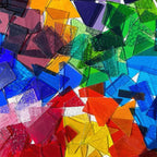 Colorful Stained Glass Scraps, Transparent Glass Mosaic Tiles - Image 2