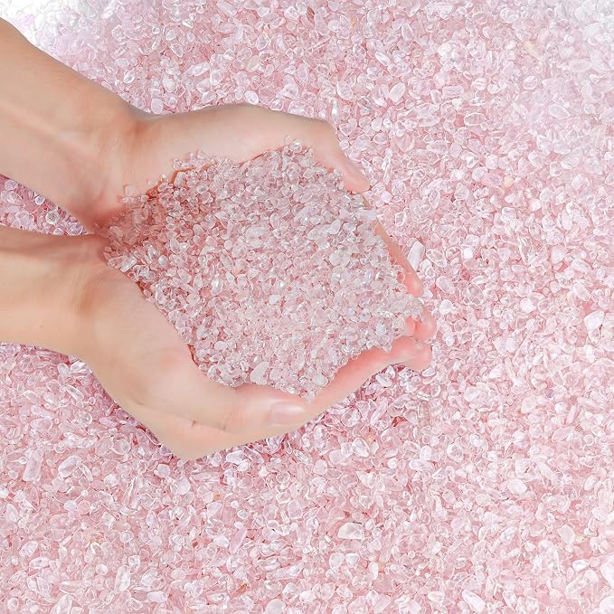 T4U Tumbled Chips Stones Crushed Crystal Quartz 2 LB, Irregular Shaped Gravel by T4U