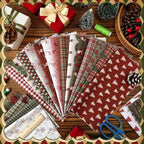 HunnmingRe 20 Pcs 10''x10'' Christmas Woodland Quilting Fabric Square Vintage - Image 4