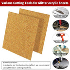 2 PCS 8 x 8 inch Glitter Colored Plexiglass Acrylic Sheets - Image 3