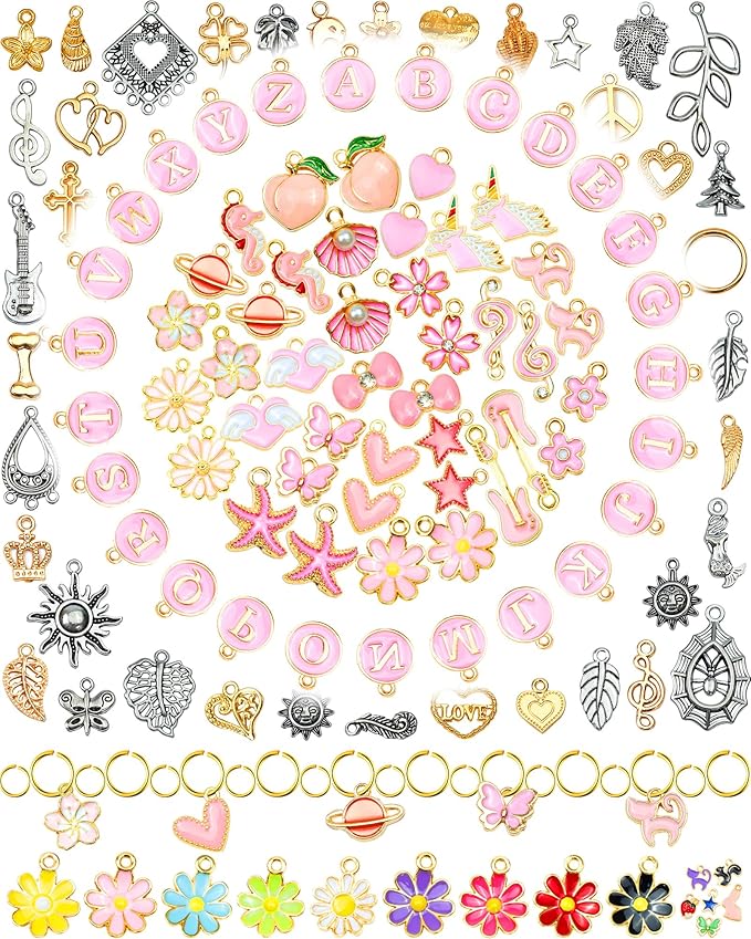 FIVEIZERO 216PCS Charms for Jewelry Making, Enamel Blacelet Charms Kit | by FIVEIZERO