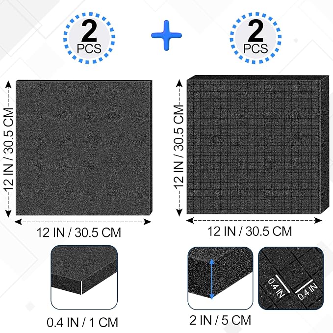4 Pcs Pick and Pluck Foam Sheets 2 Size Polyurethane Pick Apart Foam Inserts - Image 2