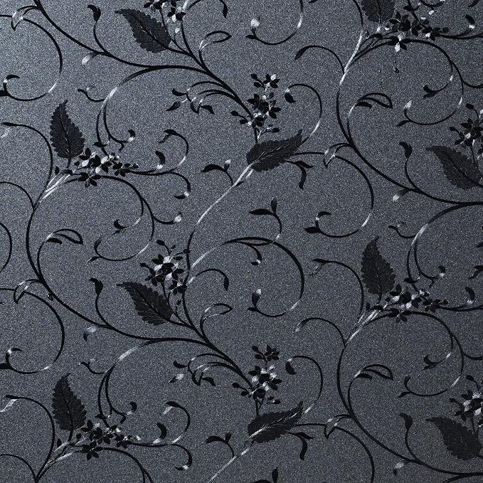 Niviy Blackout Curtains Window Privacy Film Wheat Flower Frosted Window Glass by Niviy