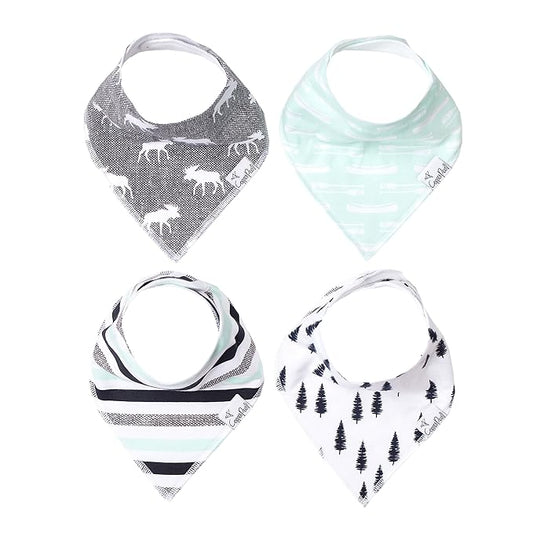 Copper Pearl Baby Bandana Drool Bibs for Drooling and Teething 4 Pack Gift Set “Scout Set
