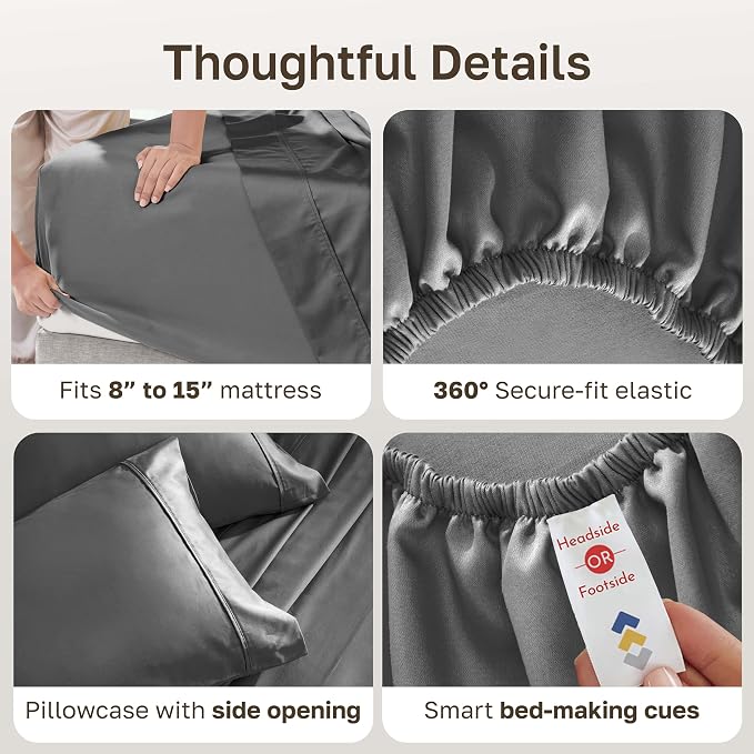 California Design Den Soft 100% Cotton Twin XL Sheet Set, 400 Thread Count Good - Image 5