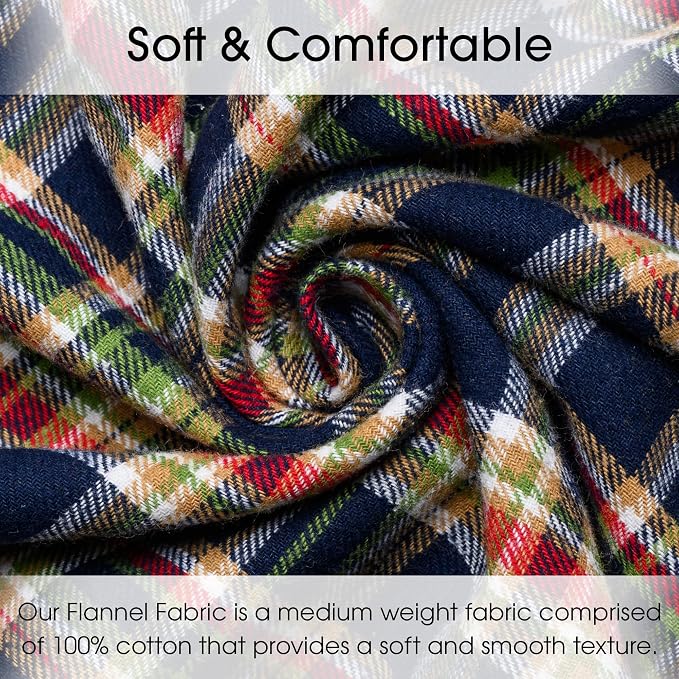 Pico Textiles 3 Yards Bolt Blue Red Tan Tartan Plaid Flannel Fabric - Image 2
