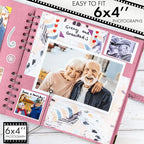 Bstorify Square Scrapbook Photo Albums 8 x 8 Inch Pink Thick Paper, Metal - Image 4