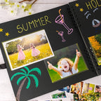Bstorify Square Large Black Scrapbook Photo Albums 80 Pages Thick Kraft Paper - Image 7