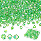 BONNY BOXX 500pcs 8mm Acrylic Faceted Round Crystal Beads Transparent Green AB by BONNY+BOXX