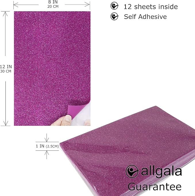 allgala Self-Adhesive Glitter EVA Foam Paper Sheets Perfect - Image 2