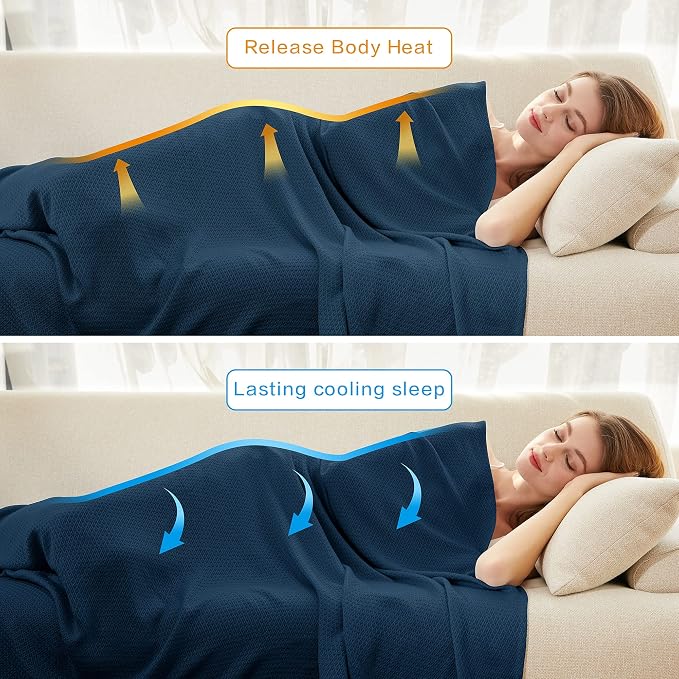AmyHomie Cooling Blanket, 100% Rayon Derived from Bamboo, Cool Summer Blanket - Image 2