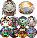 Axquilon 8 Pcs Halloween Diamond Art Coasters Kit by Axquilon