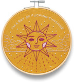 FUNATIC I'm A Ray of F'n Sunshine Embroidery Kit | Funny Beginner Needle Work by FUNATIC