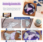 Wooden Coasters Craft Kits – Filigree Enamels Painting DIY Coasters Art - Image 2