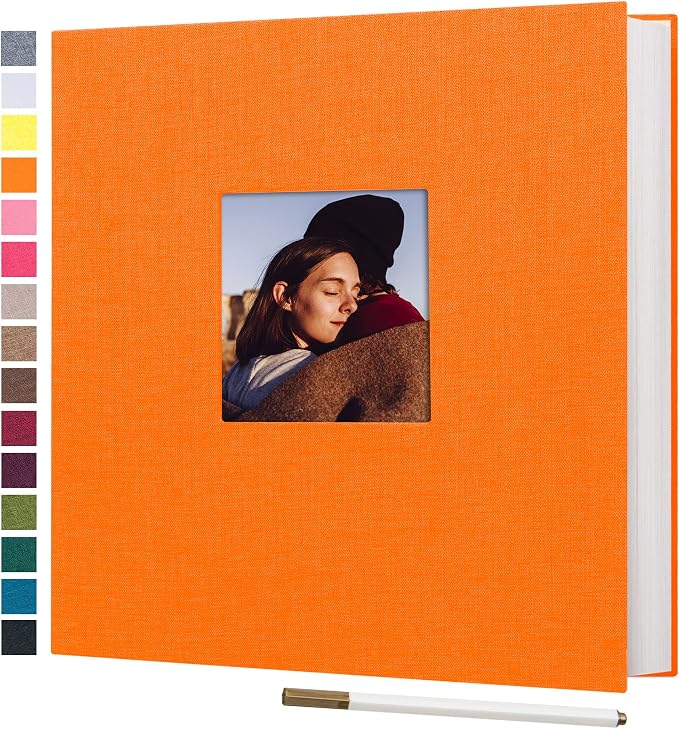potricher Large Photo Album Self Adhesive 4x6 5x7 8x10 Pictures Linen Cover 40 by potricher