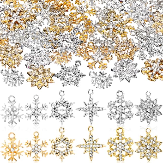 Landical 50 Pcs Winter Snowflake Charms by Landical
