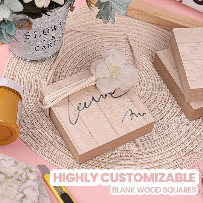 - 4” x 4” Wooden Blocks for Crafts - Image 5