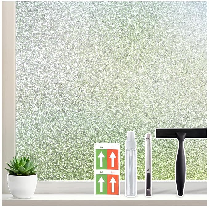 Coavas Window Privacy Film, Frosted Glass Window Film, Decorative Static Cling by Coavas