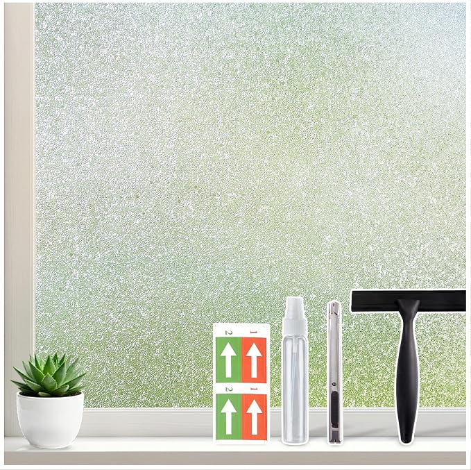 Coavas Window Privacy Film, Frosted Glass Window Film, Decorative Static Cling by Coavas