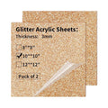 2 PCS 10 x 10 inch Glitter Colored Plexiglass Acrylic Sheets by gdhwcxl