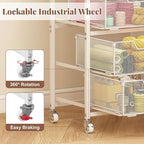 4-Drawer Rolling Storage Cart, Utility Cart - Image 4