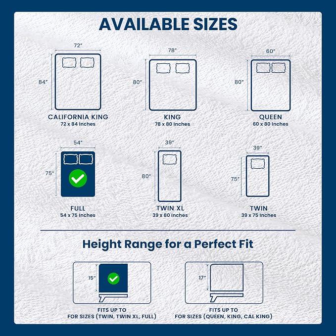 Full Size Mattress Protector Waterproof, Premium 200 GSM Terry Mattress Cover - Image 3