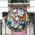 DASTOLL Stained Glass Window Hanging, Colorful Butterfly Suncatcher - Image 2