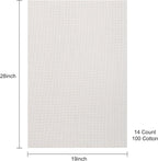 Aida Cloth 14 Count Cross Stitch Fabric, 19×28inch | Soft light beige has - Image 2