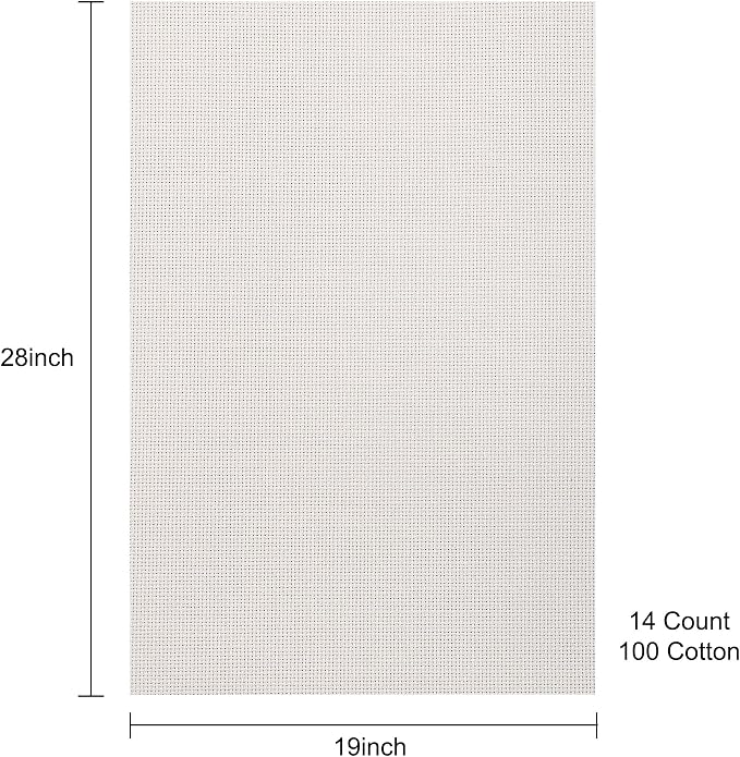 Aida Cloth 14 Count Cross Stitch Fabric, 19×28inch | Soft light beige has - Image 2