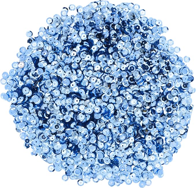 Mandala Crafts 6mm Cup Round Light Blue Sequins - Image 2