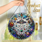 Stained Glass Window Hanging, LAOWEIKI 8'' UFO&Alien Suncatcher, Stained Glass - Image 4