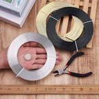 Fashewelry 98Ft 3 Colors Aluminum Flat Wire 5mm Wide Bendable Metal Craft Wire - Image 7