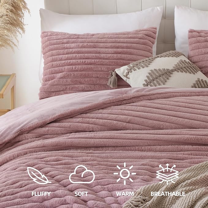 Smoofy Fluffy King Size Comforter Set 3 Pieces - Image 2