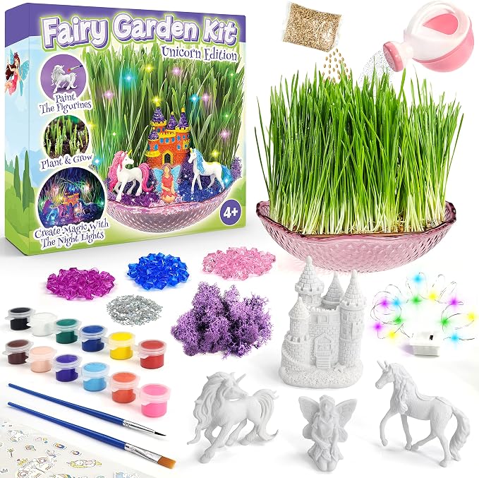 Bloonsy Unicorn Fairy Garden Kit | Light Up Terrarium Kit | STEM Toys | Arts - Image 4