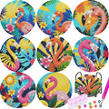 TDOOW Diamond Art Coasters 2026 8 Pcs Colorful Flamingo Diamond Painting by TDOOW
