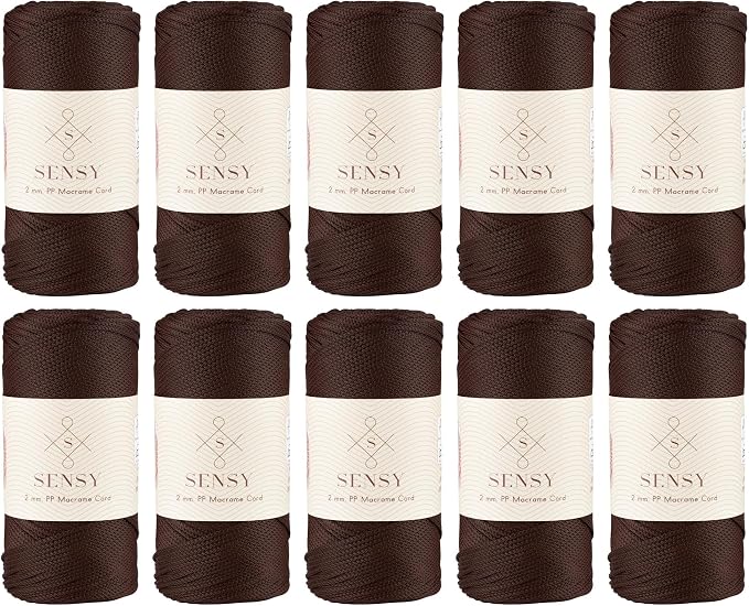 10 Skeins of Sensy Premium 2mm 251 Yards Polyester Rope 100% Polypropylene Cord by SSENSY