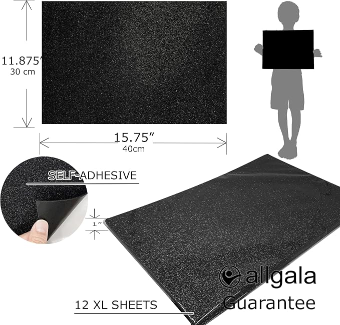 Allgala X-Large Self-Adhesive Glitter EVA Foam Sheets 12 Pack 12x16 inch Paper - Image 2