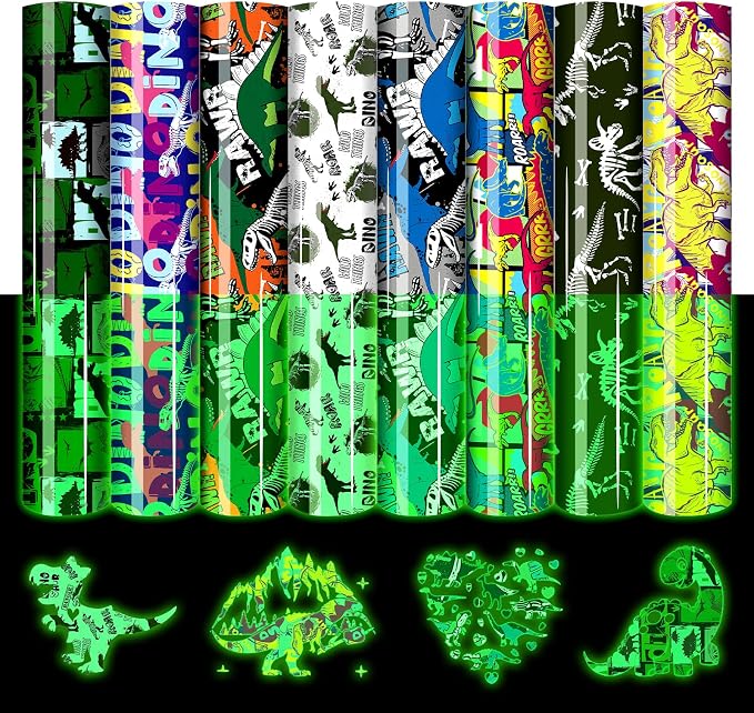 HTVSTD Dinosaur HTV Heat Transfer Vinyl 8 Sheets 12×10in Iron on Vinyl | Dark by CraftingEveryday