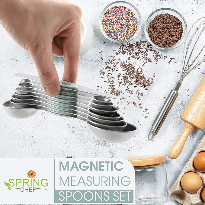 Spring Chef Stainless Steel Magnetic Measuring Spoons Set of 8 - Image 2