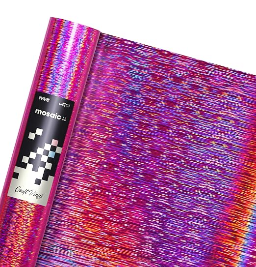 VViViD Mosaic+ Rose Pink Brushed Holographic 1ft x 5ft Crafting Vinyl by VVIVIDVINYL