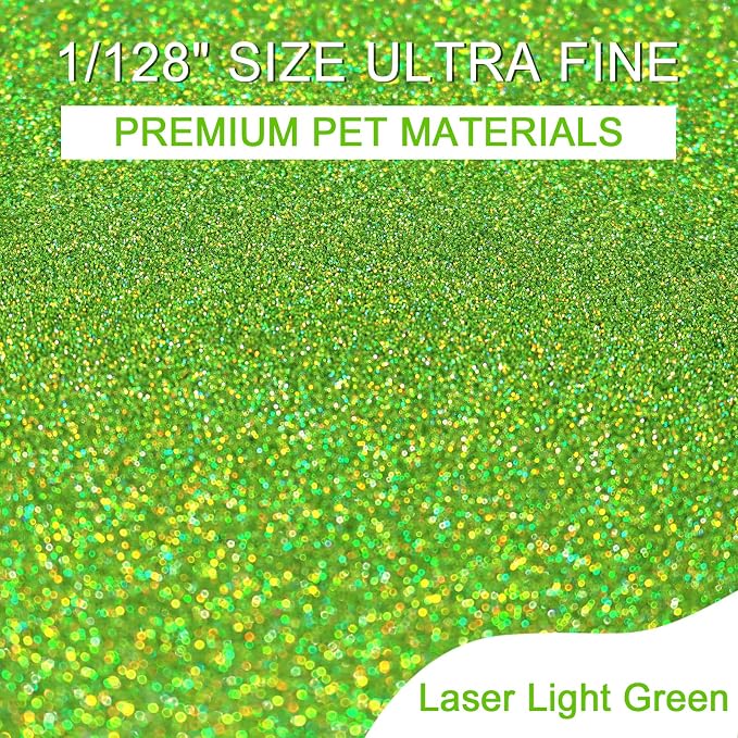 Ceya 3.8oz/ 110g Holographic Ultra Fine Glitter Powder Laser Light Green - Image 2