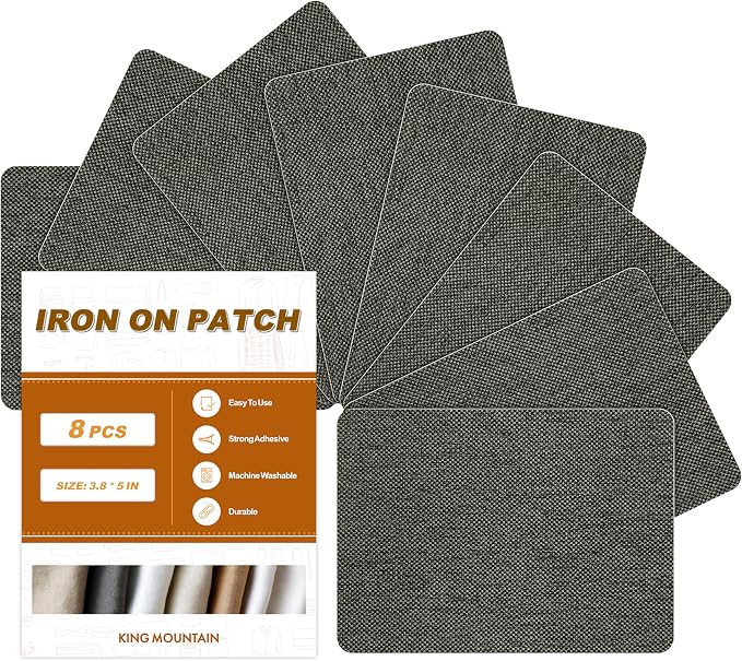 Iron on Patches, 8 Pieces Iron on Linen Patches, Fabric Patches by ForABetterHomeLife