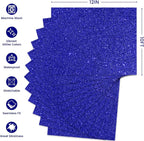 Glitter HTV Heat Transfer Vinyl, Royal Blue 12pcs 12" x 10" Iron-on Vinyl | - Image 2