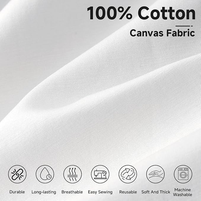 Simple&Opulence 100% Cotton Canvas Fabric 10oz. 59 Inch by the Yard, Nature - Image 2