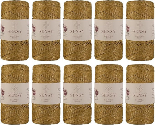 10 Skeins of Sensy Premium 2mm 251 Yards Sparkle Polyester Rope 90% by SSENSY